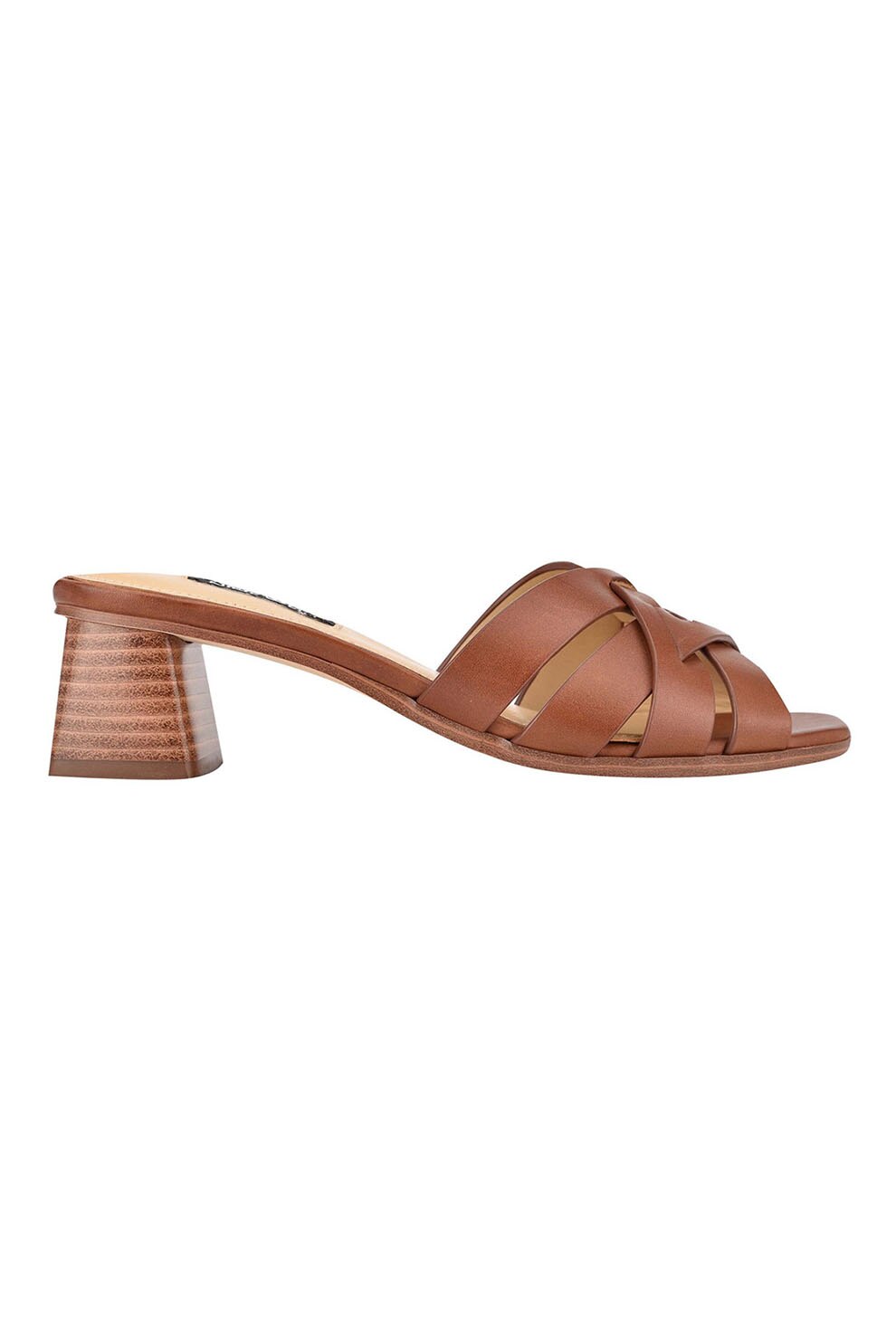 NINE WEST, Papuci cu toc, de piele Garnet, Scortisoara, 40