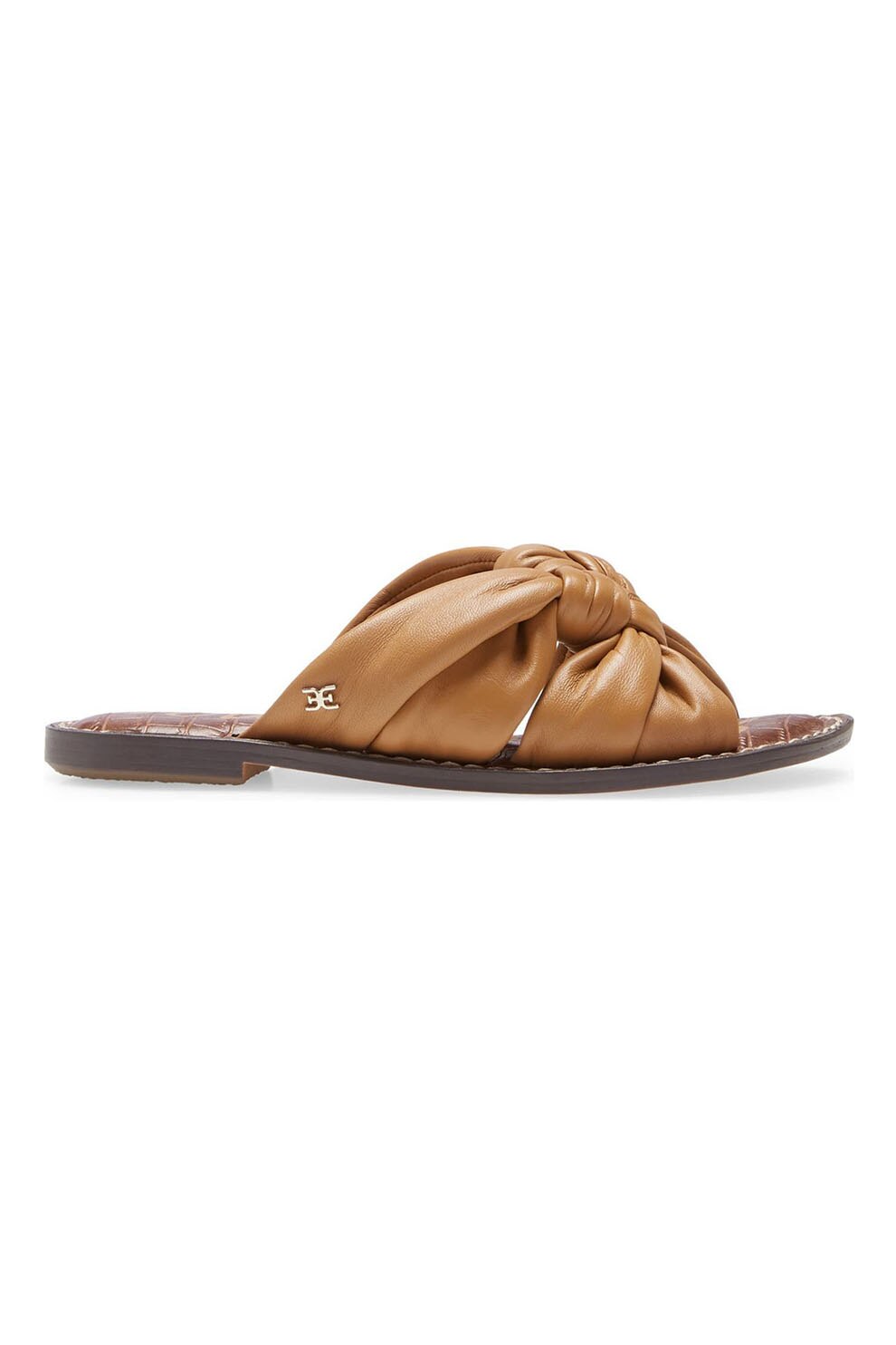 Sam Edelman, Papuci de piele cu detalii innodate Garson, Maro caramel, 37.5