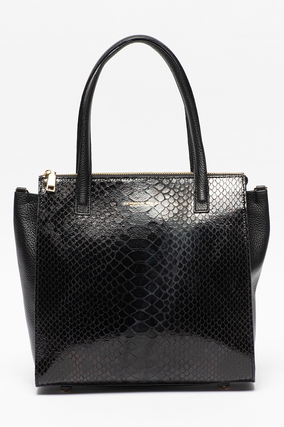 Tosca Blu, Geanta din piele cu maner si bareta detasabila Ghianda, Negru