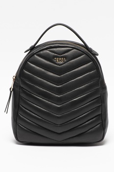 Tosca Blu, Rucsac de piele ecologica cu aspect matlasat Baghera, Negru Tosca Blu, Rucsac de piele ecologica cu aspect matlasat Baghera, Negru