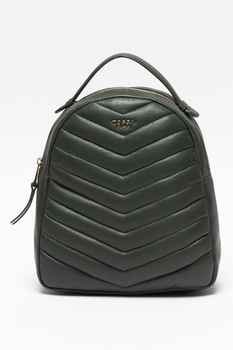 Tosca Blu, Rucsac de piele ecologica cu aspect matlasat Baghera, Verde inchis Tosca Blu, Rucsac de piele ecologica cu aspect matlasat Baghera, Verde inchis