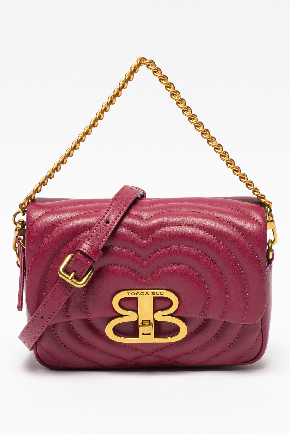 Tosca Blu, Geanta crossbody de piele Regina di Cuori, Violet tyrian
