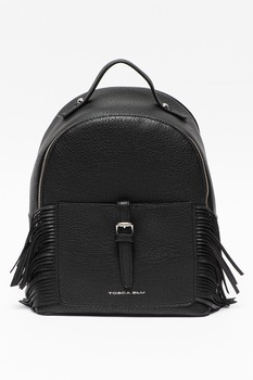 Tosca Blu, Rucsac de piele ecologica cu franjuri Re Leone, Negru Tosca Blu, Rucsac de piele ecologica cu franjuri Re Leone, Negru