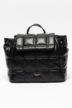 Tosca Blu, Rucsac de piele ecologica cu aspect matlasat Bella Addormentata, Negru Tosca Blu, Rucsac de piele ecologica cu aspect matlasat Bella Addormentata, Negru