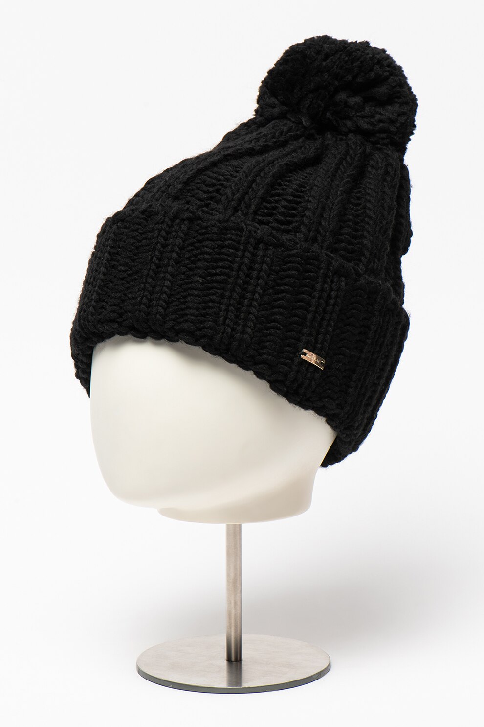 Replay, Caciula tricotata gros cu ciucure, Negru