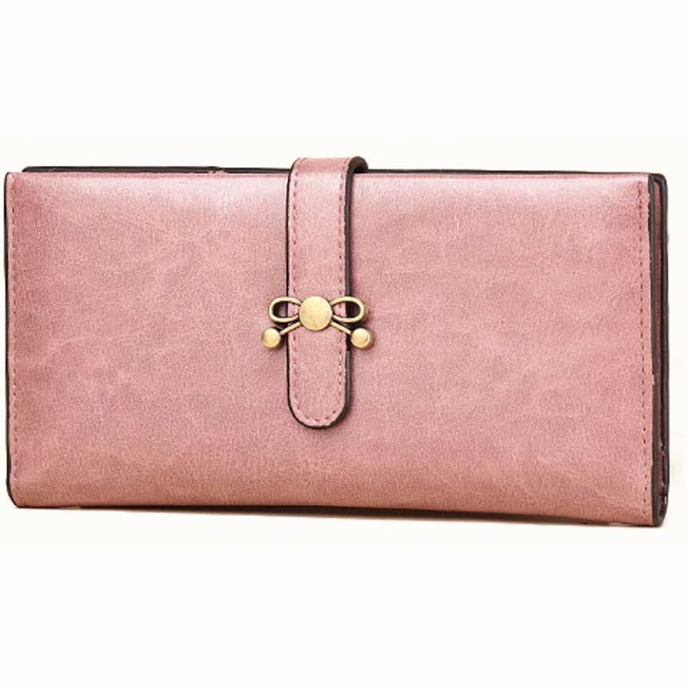Portofel dama cu suport pentru card, Roz