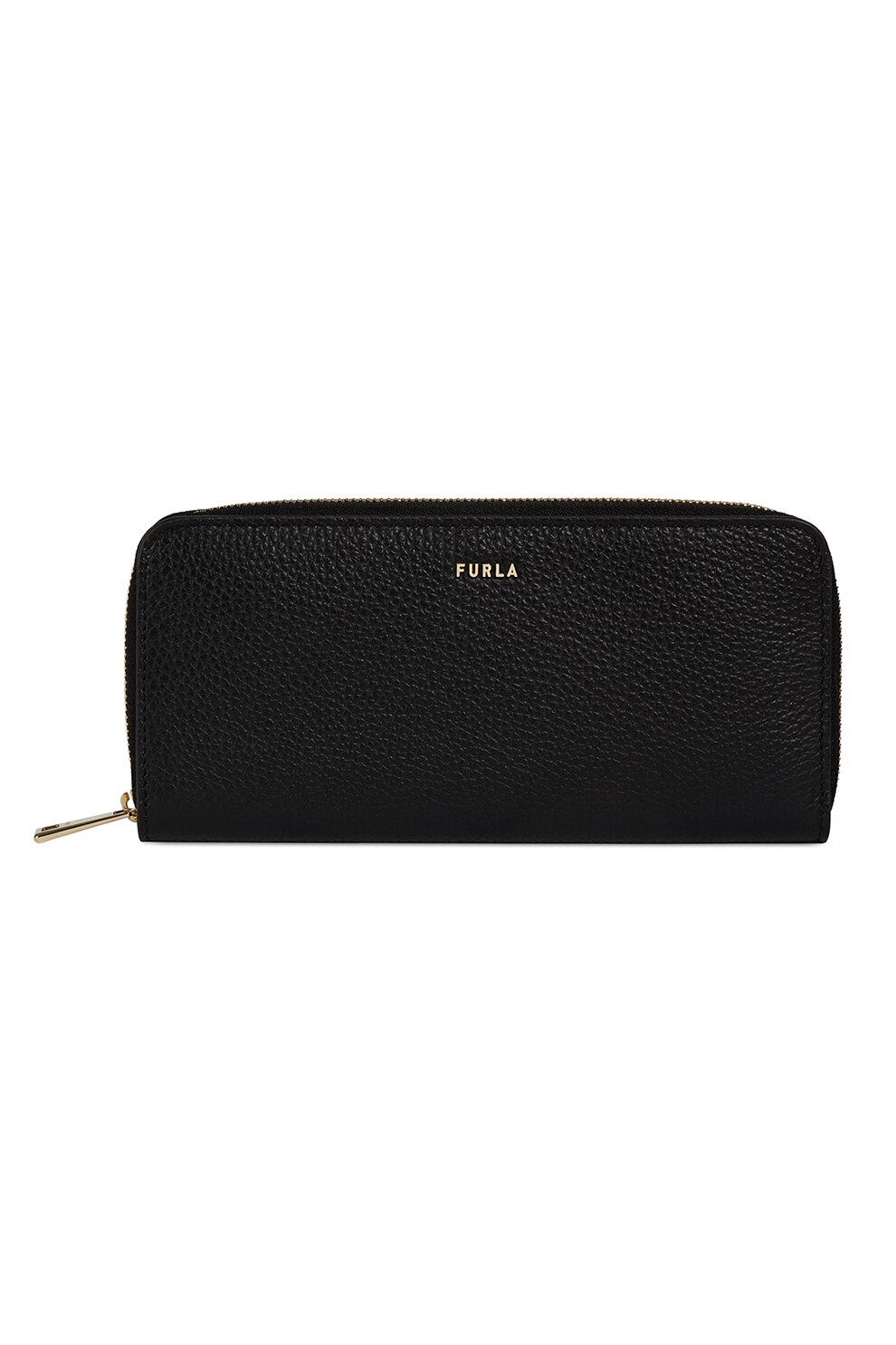 Furla, Portofel din piele cu detaliu logo Babylon, Negru