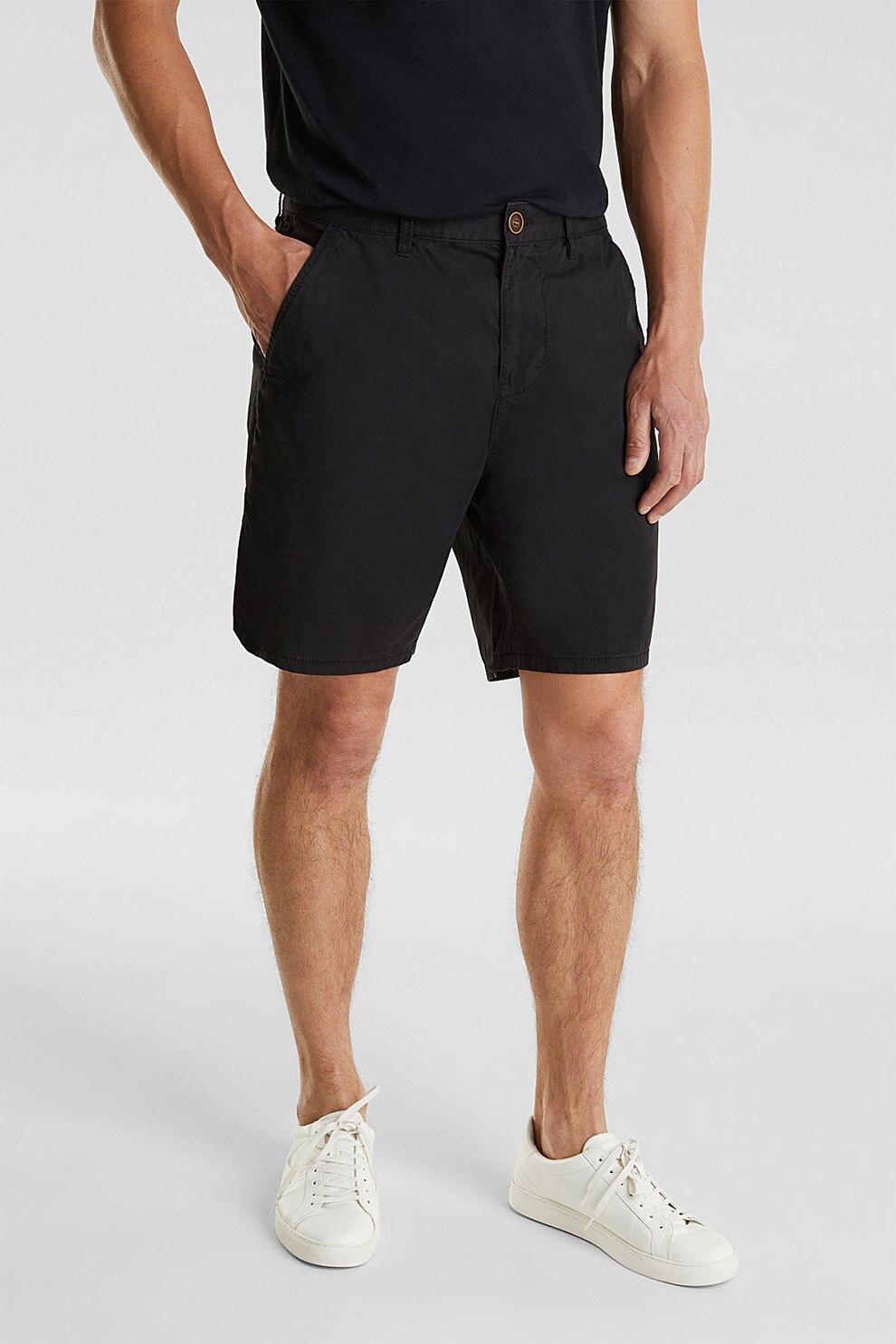 EDC by Esprit, Bermude chino de bumbac organic, Negru