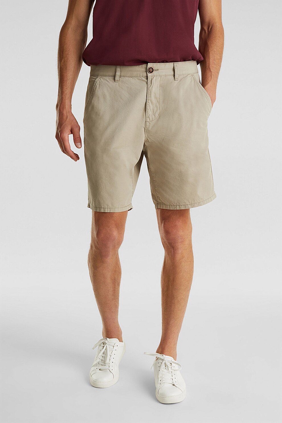 EDC by Esprit, Bermude chino de bumbac organic, Bej deschis