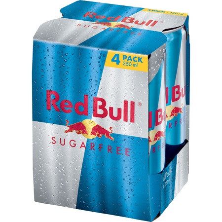 Bautura Energizanta Red Bull Sugarfree, 4 x 0.25l