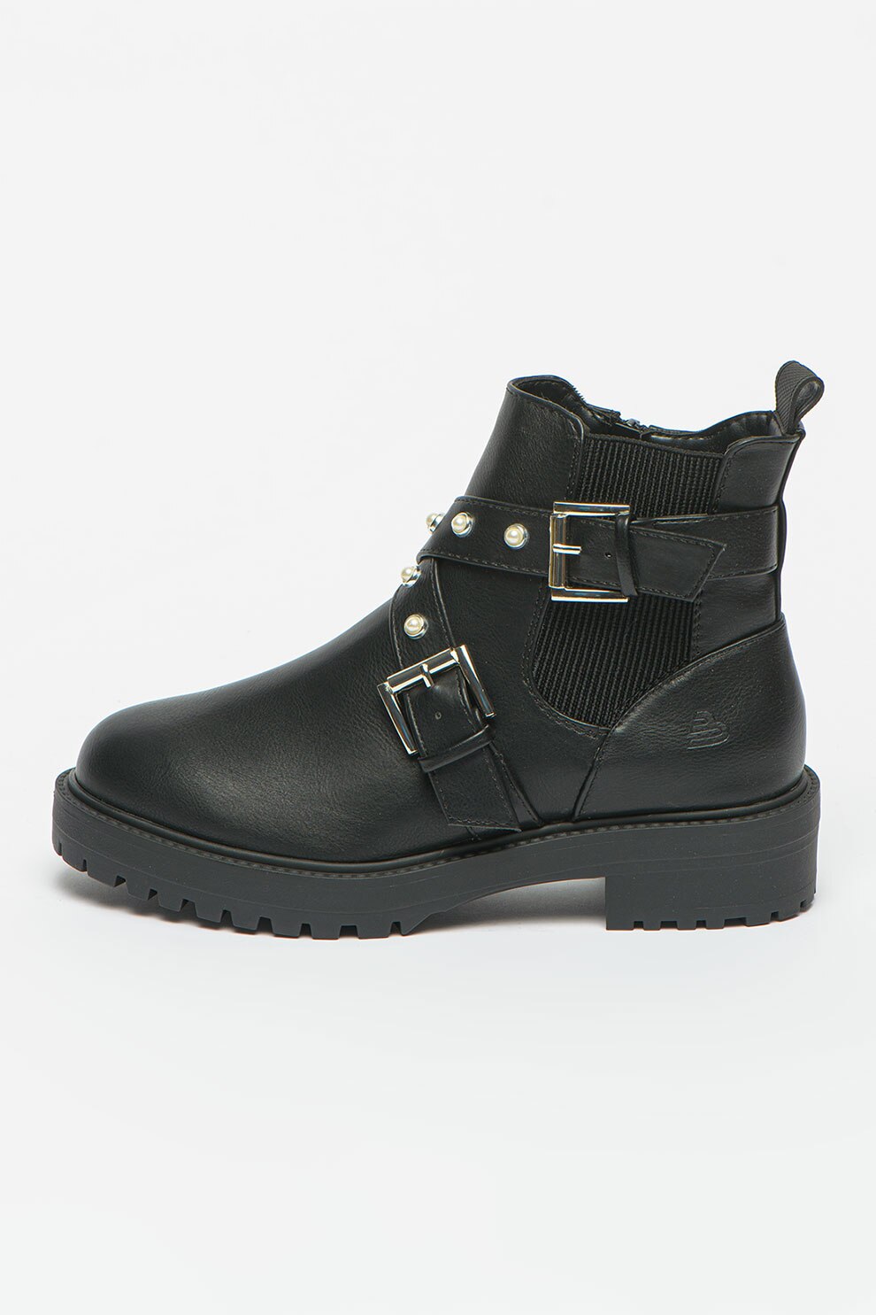 Bullboxer, Ghete din piele ecologica cu fermoar, Negru