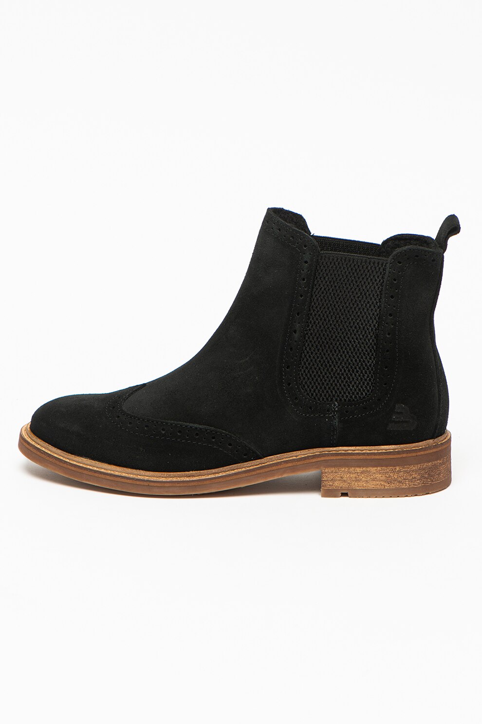 Bullboxer, Ghete Chelsea brogue de piele intoarsa, Negru