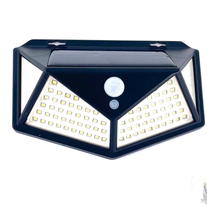 Lampa solara de perete, alimentata cu energie solara, 100 Led-uri 2400 mAh, 700LM/1300LM