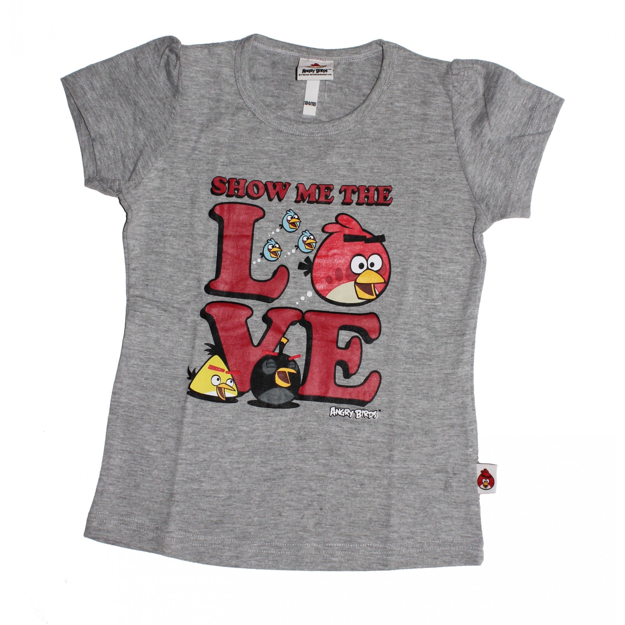 Tricou fete Angry birds, Gri