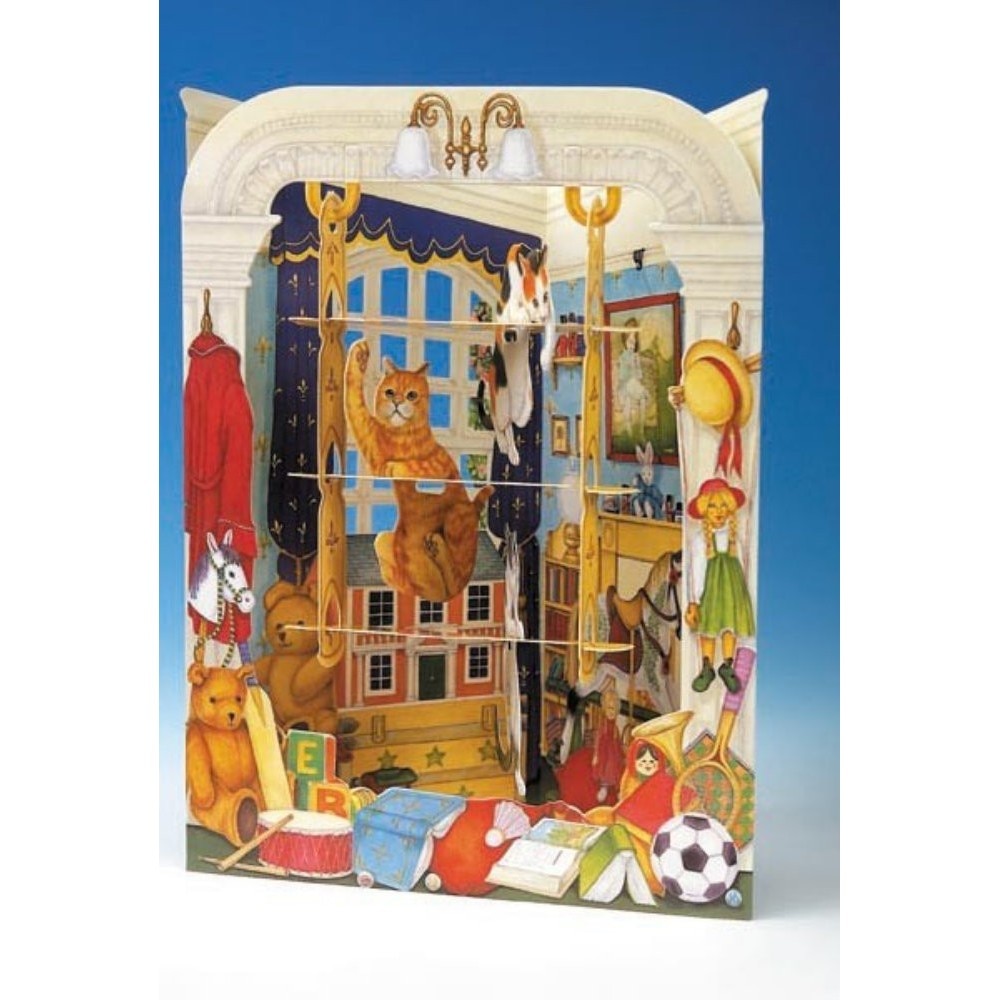 Felicitare 3D Pisoi pe biblioteca-Swing Cards