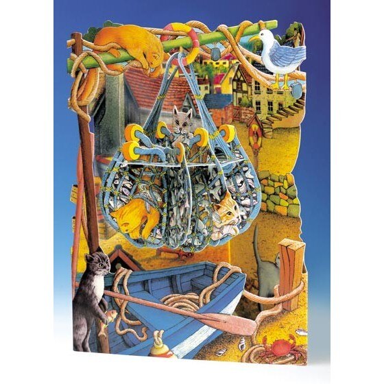 Felicitare 3D Pisici in navod - Swing Cards