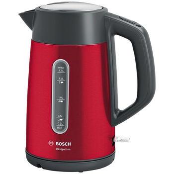 Fierbator Bosch Designline TWK4P434, 2400W, capacitate 1,7l, filtru anticalcar, rosu Fierbator Bosch Designline TWK4P434, 2400W, capacitate 1,7l, filtru anticalcar, rosu