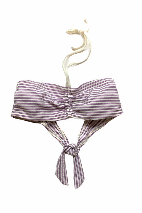 Дамски бански Golden Lady DSW-21-85 b5782, Горна част, Без подплънки, С връзки, Лилав/Бял, Размер S