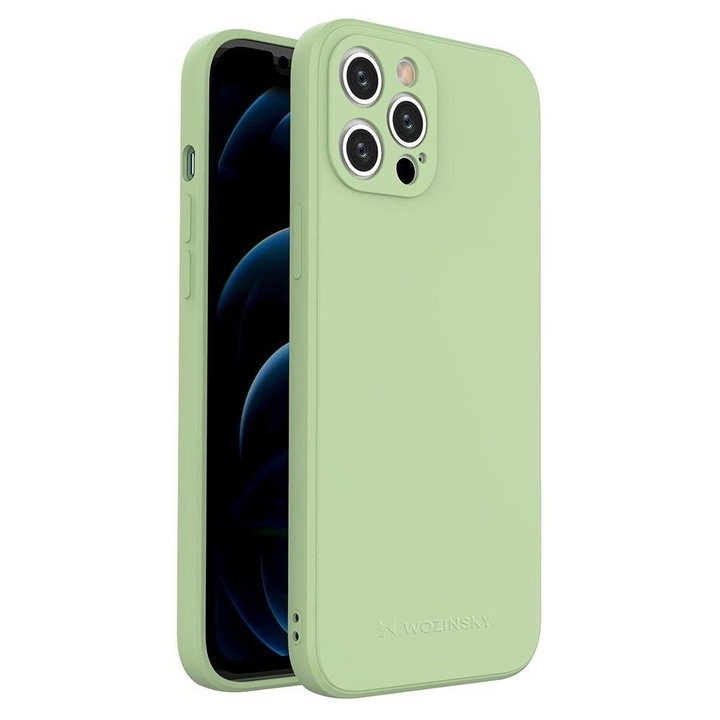 Szilikon tok Apple iPhone 12 Pro Max telefonhoz, szilikon tok, zöld