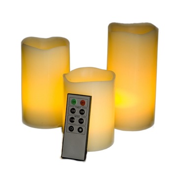 Set 3 lumanari din ceara LED electronice cu telecomanda Set 3 lumanari din ceara LED electronice cu telecomanda