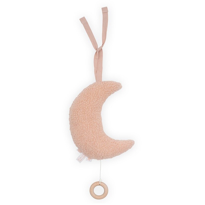 Jucarie muzicala de plus, Jollein Moon, 20x15 cm, roz