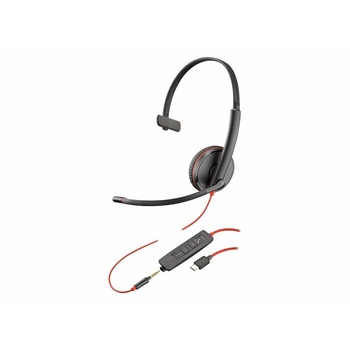 Casca Plantronics Blackwire C3215, USB-C, Single Unit (209750-22) Casca Plantronics Blackwire C3215, USB-C, Single Unit (209750-22)