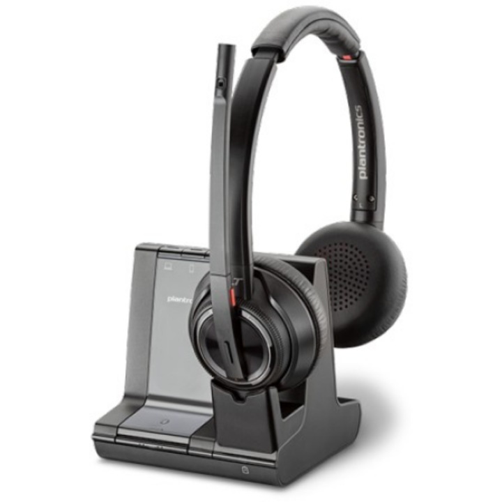 POLY W8220-M, MSFT Headset Vezeték nélküli Fejpánt Iroda/telefonos ügyfélközpont Bluetooth Fekete (207326-02)