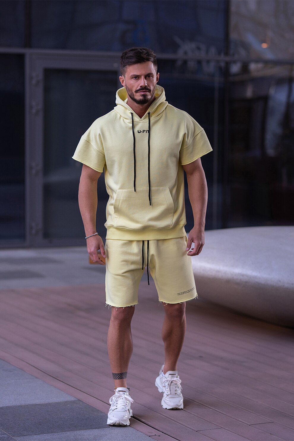 uFIT, Trening din amestec de bumbac, Galben pai