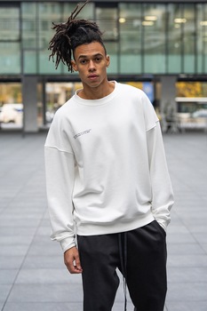 uFIT, Bluza sport supradimensionata cu maneci cazute, Alb, 2XL uFIT, Bluza sport supradimensionata cu maneci cazute, Alb, 2XL