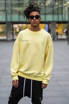 uFIT, Bluza sport supradimensionata cu maneci cazute, Galben uFIT, Bluza sport supradimensionata cu maneci cazute, Galben