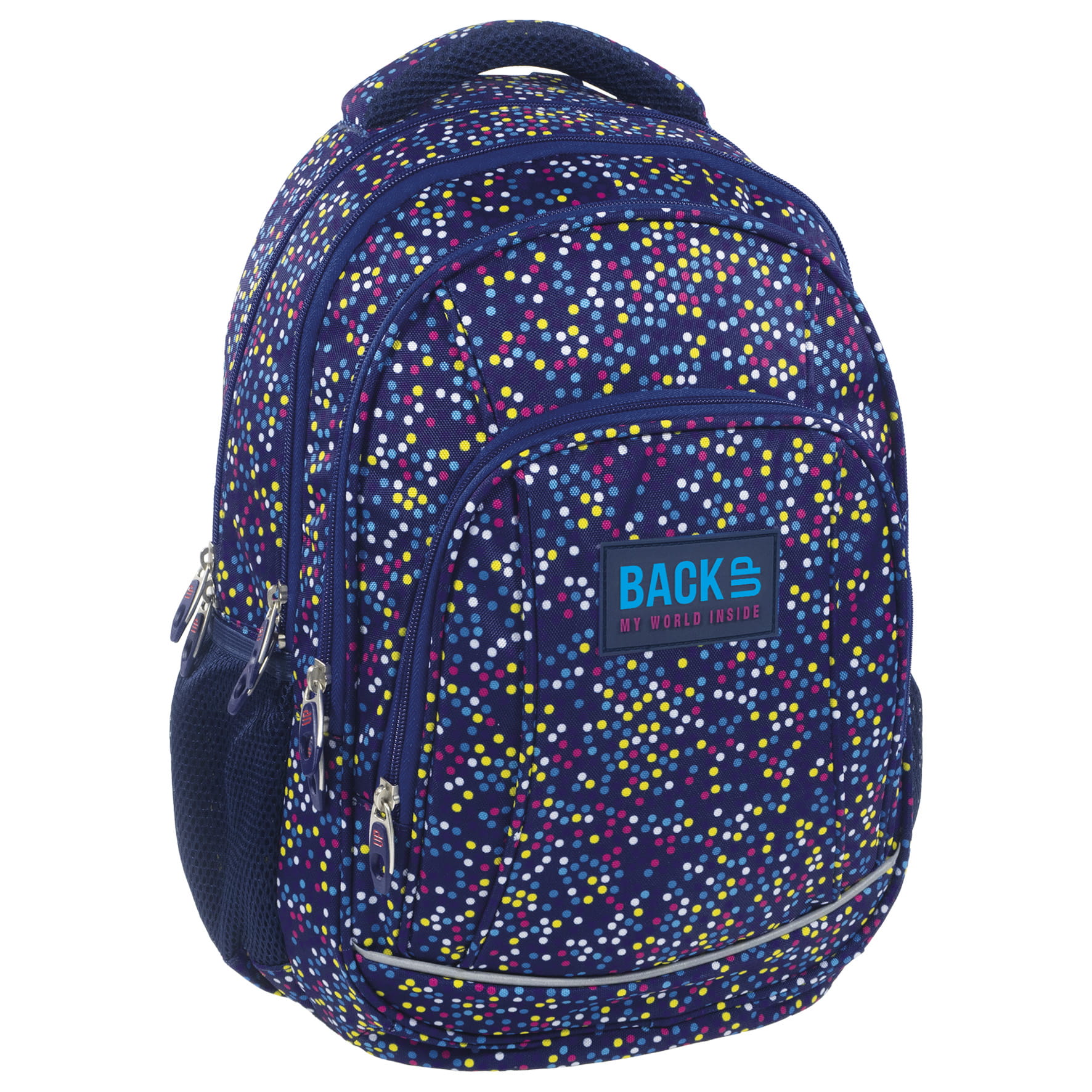 Rucsac scoala BackUP model A 3 puncte, multicolor