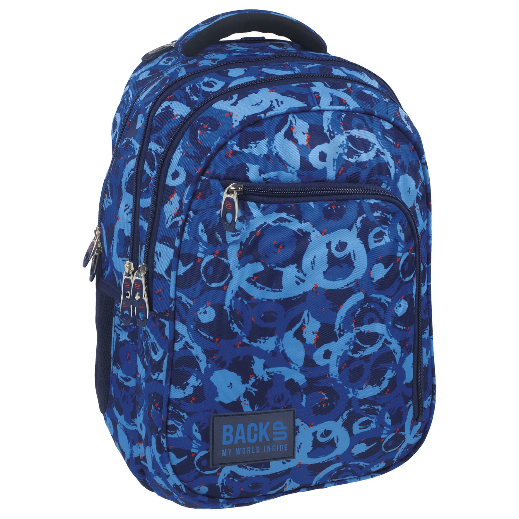 Rucsac scoala BackUP model D 8 pete, multicolor