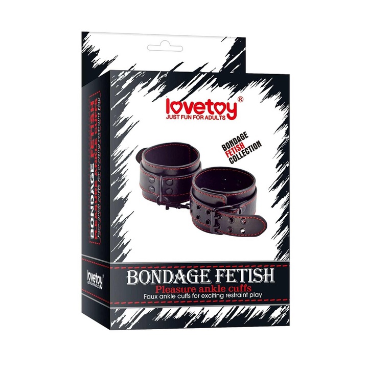 Catuse Lovetoy, Fetish Pleasure, negre, pentru picioare, piele ecologica