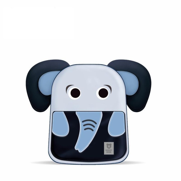 Ghiozdan Elefant Albastru, Pentru Copii, Mare, Rezistent Apa, BeddyBear, 31 x 13 x 36 cm
