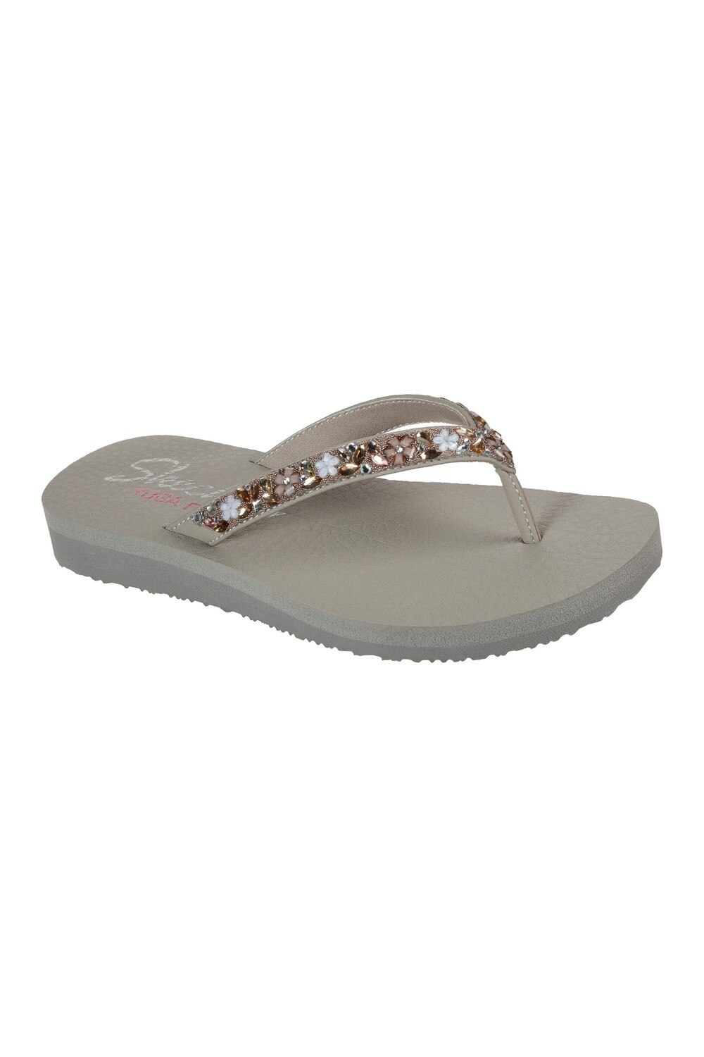 Papuci flip-flop Meditation Daisy Garden, Bej, 39