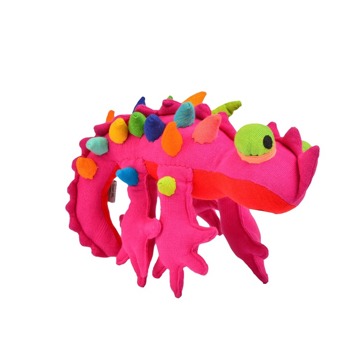 Jucarie Tzepino, Barefoot, bumbac, umpluta cu kapok, cyclamen, 40 cm