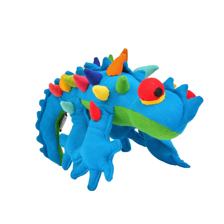 Jucarie Tzepino, Barefoot, bumbac, umpluta cu kapok, albastru, 40 cm