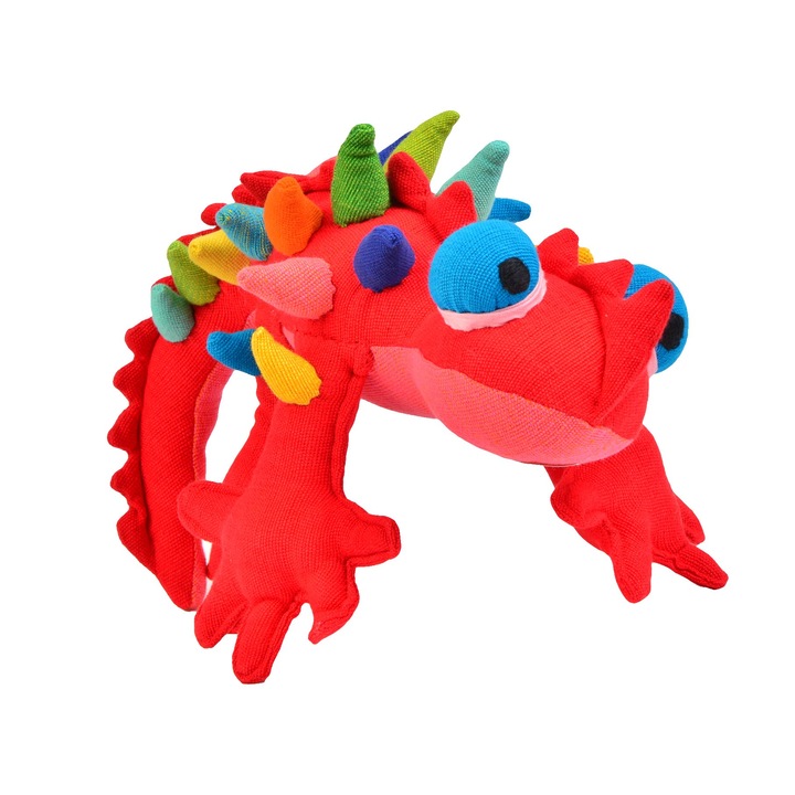 Jucarie Tzepino, Barefoot, bumbac, umpluta cu kapok, rosu, 40 cm