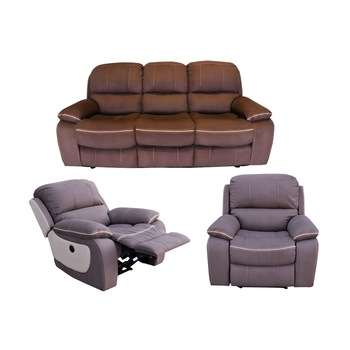 Set Canapea 3 locuri Extensibila si 2 fotolii cu recliner electric, Md 9880 (81/83), Stofa Calf Suede (piele de caprioara) Set Canapea 3 locuri Extensibila si 2 fotolii cu recliner electric, Md 9880 (81/83), Stofa Calf Suede (piele de caprioara)