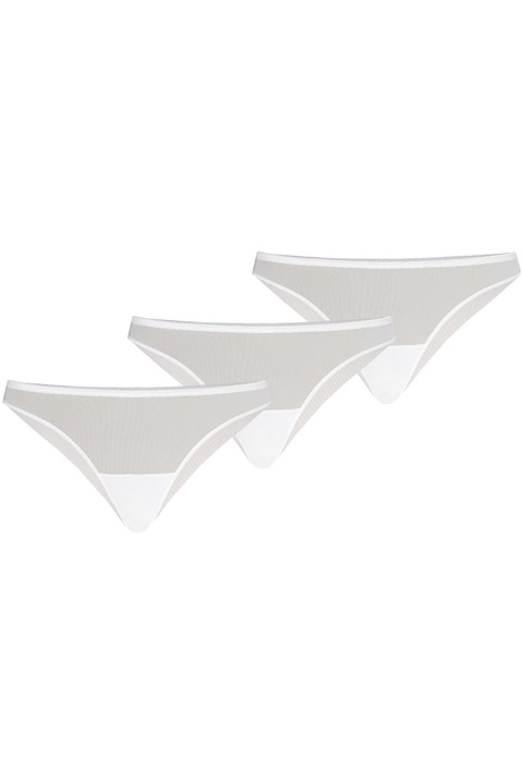 Chiloti de dama brazilieni, cu plasa, fara sudura, Teyli Tati, Alb