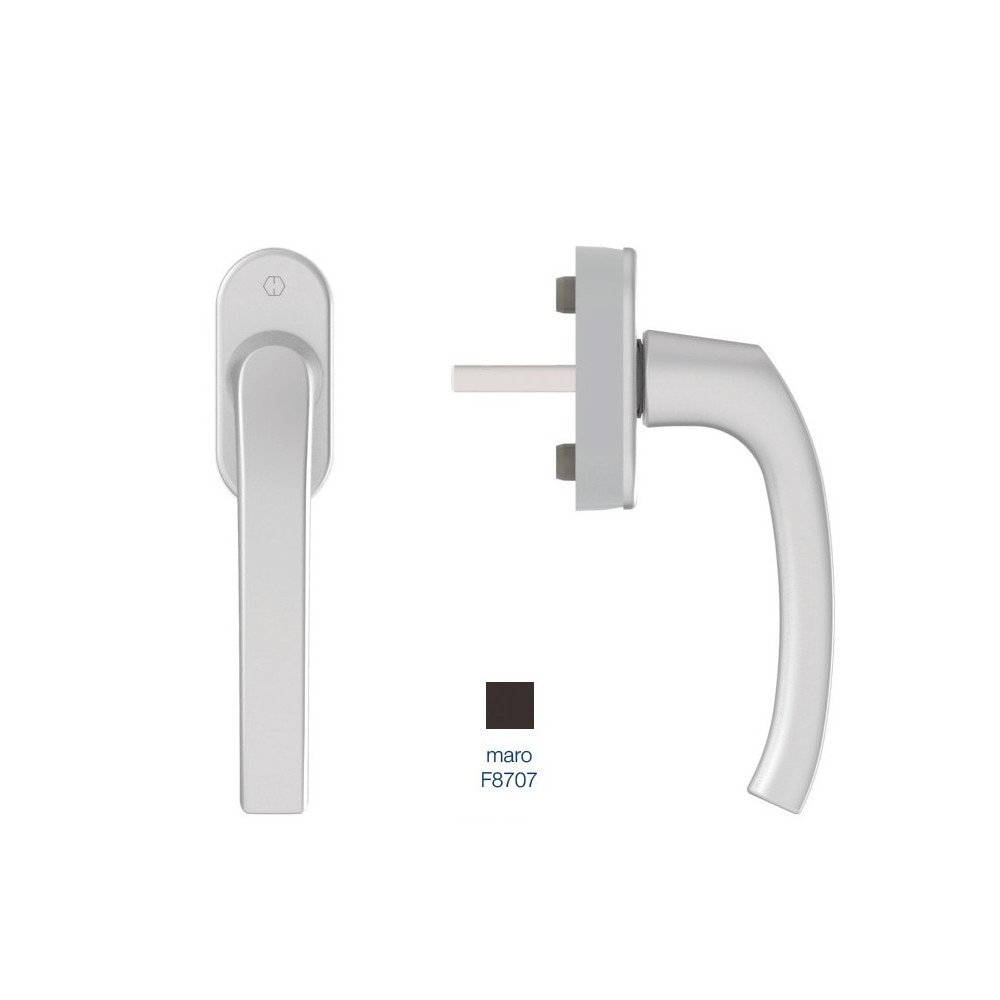 Maner fereastra, Hoppe Flensburg, secustik, patrat variabil 32-42 mm, aluminiu, culoare maro F8707