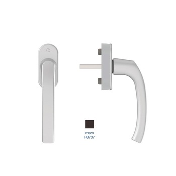 Maner fereastra, Hoppe Flensburg, secustik, patrat variabil 32-42 mm, aluminiu, culoare maro F8707 Maner fereastra, Hoppe Flensburg, secustik, patrat variabil 32-42 mm, aluminiu, culoare maro F8707