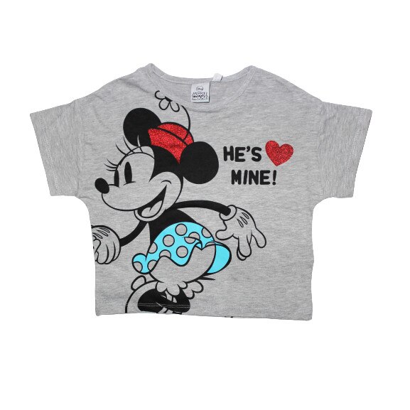 Tricou bumbac, Minnie si Mickey, gri