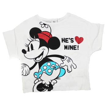 Tricou bumbac, Minnie si Mickey, alb Tricou bumbac, Minnie si Mickey, alb