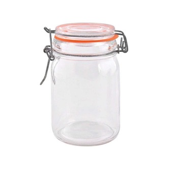 Borcan de sticla cu capac ermetic, capacitate 230 ml Borcan de sticla cu capac ermetic, capacitate 230 ml