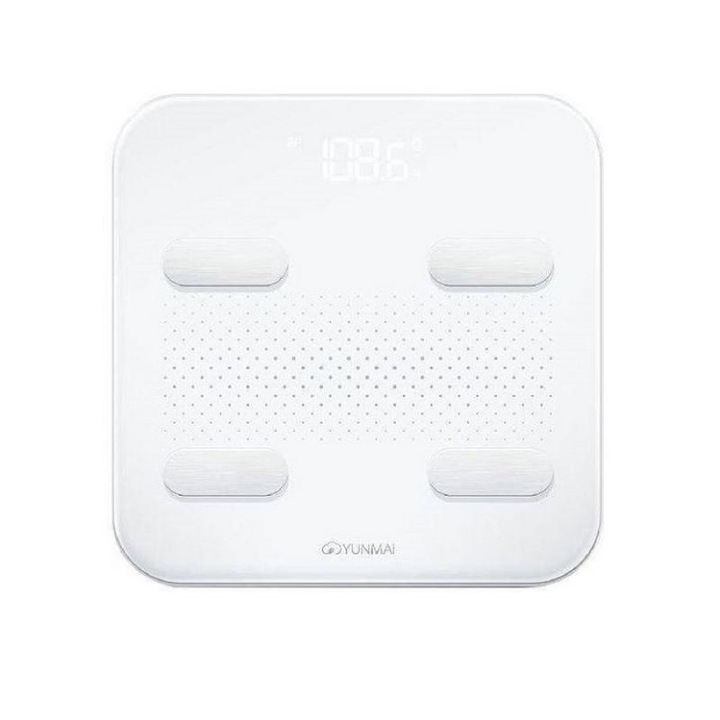 Cantar corporal Smart Yunmai S M1805, 17 functii de masurare, 5-180kg, Control prin aplicatie, Bluetooth 4.0, Alb