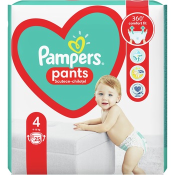 Scutece chilotel bebelusi Marimea 4, 9-14 kg, 25 buc Pants Pampers Scutece chilotel bebelusi Marimea 4, 9-14 kg, 25 buc Pants Pampers