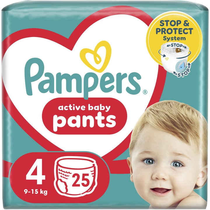 Пелени-гащички Pampers Pants Carry Pack, Размер 4, 9-14 кг, 25 броя