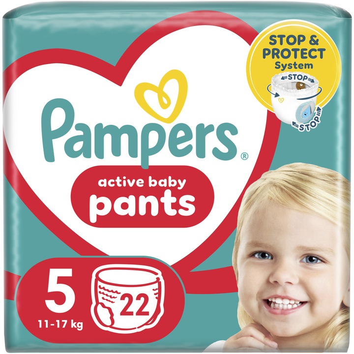 Пелени гащички Pampers Pants Carry Pack, Размер 5, 12-18 кг, 22 броя