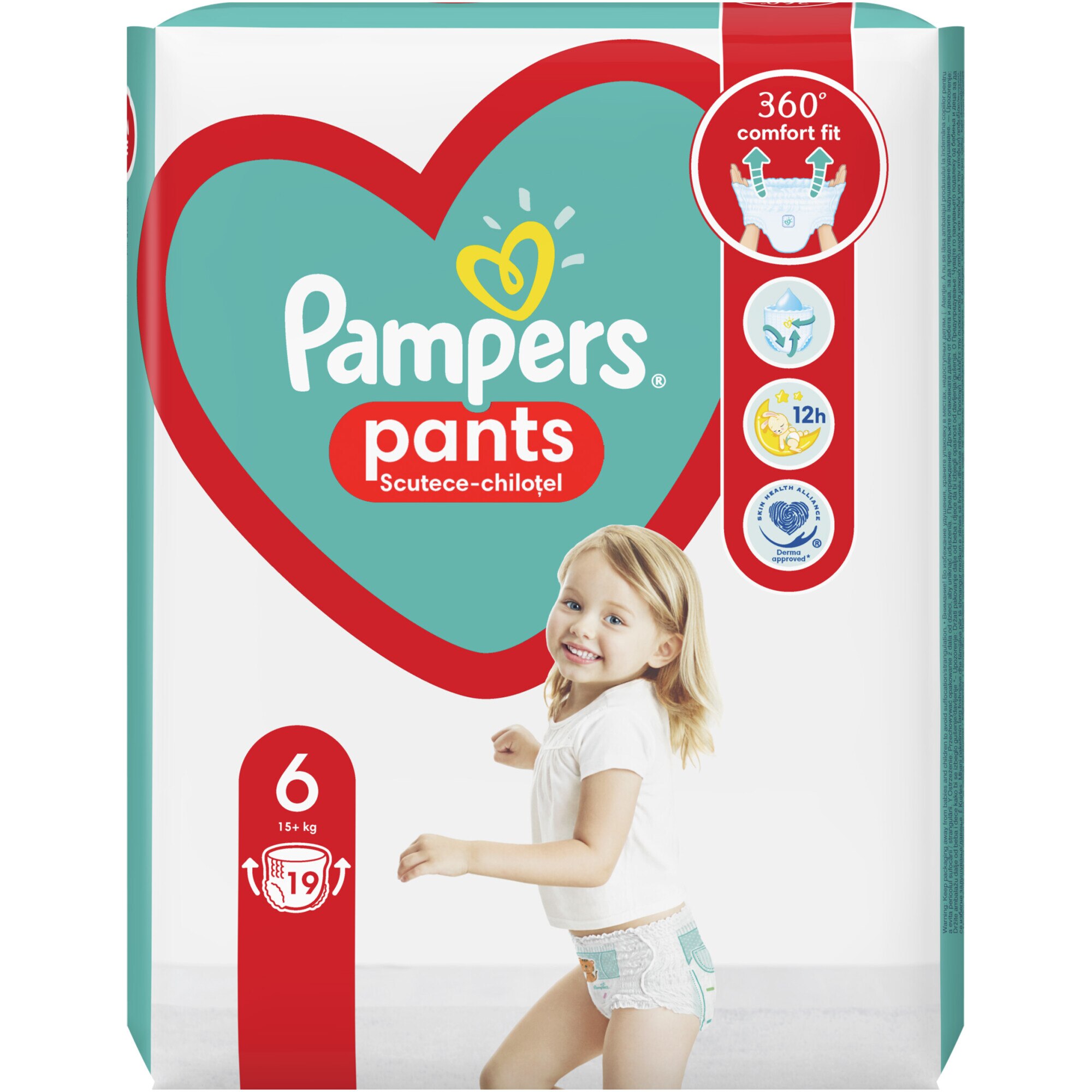 Scutece chilotel bebelusi Marimea 6, 15+ kg, 19 buc Pants Pampers